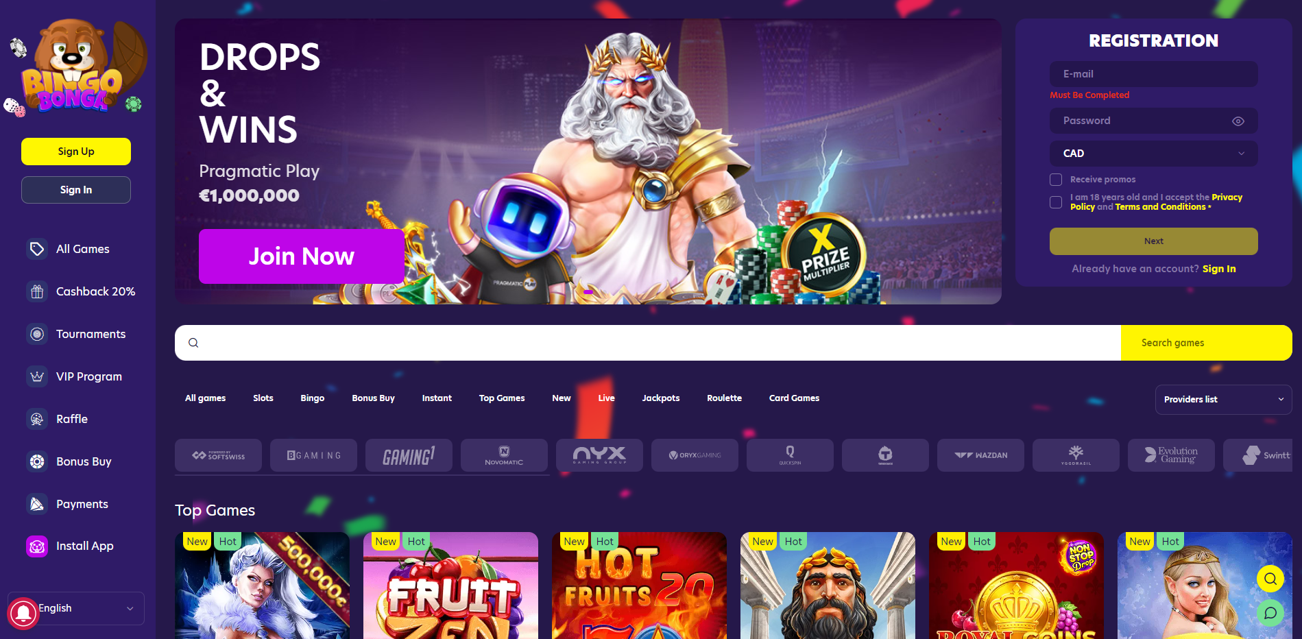 bingo bonga casino